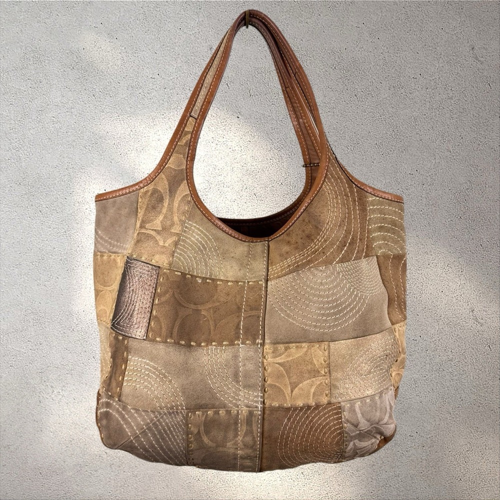 Vtg Y2K Coach 11310 Ergo Patchwork Suede Turn Lock Hobo Hand Bag Shoulder Tote - Picture 6 of 8
